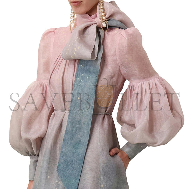 ZIMMERMANN EDEN TIE NECK GOWN 0674DF242